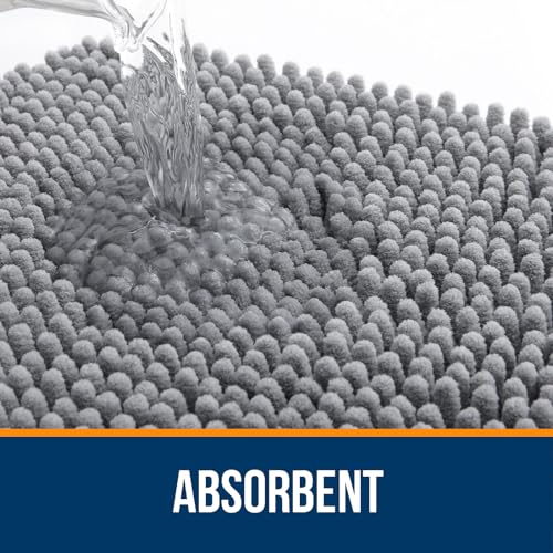 Bath Rug Mat, Thick Soft Absorbent Chenille, Quick Dry Microfiber Mats, Rubber Backing Washable Shower Floor Rugs, Bathmat Runner - Image 4