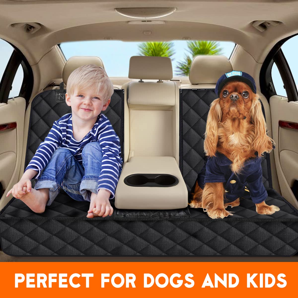 Dog Car Seat Cover, Back Seat Cover for Dogs Pet Car Seat Protector Waterproof Bench Car Seat Cover - Image 3
