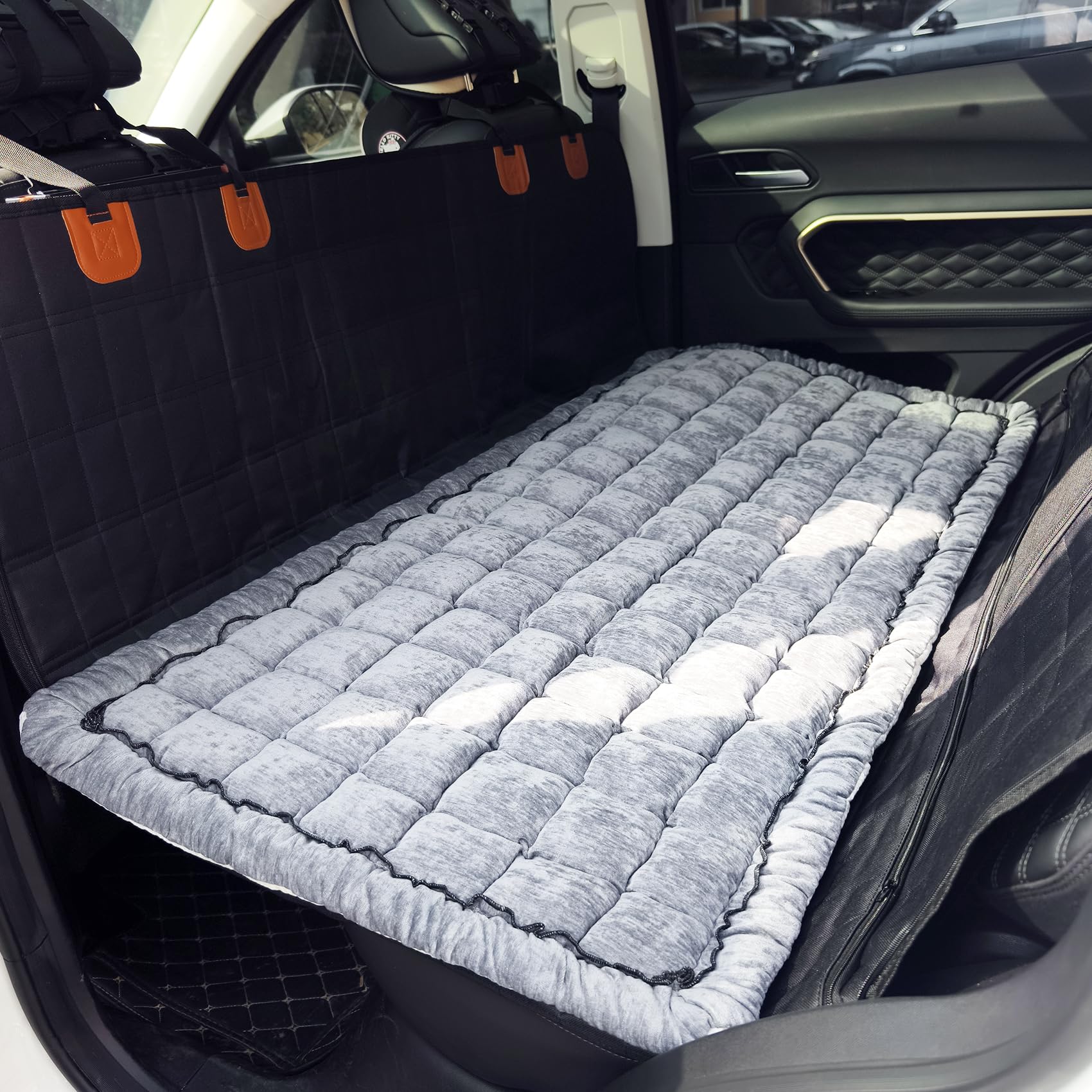 Backseat Pet Bed Mat, Truck Plaid Dog Bed for Car Back Seat, Deluxe Dog Seat Covers, Non-Slip Travel Pet Mat