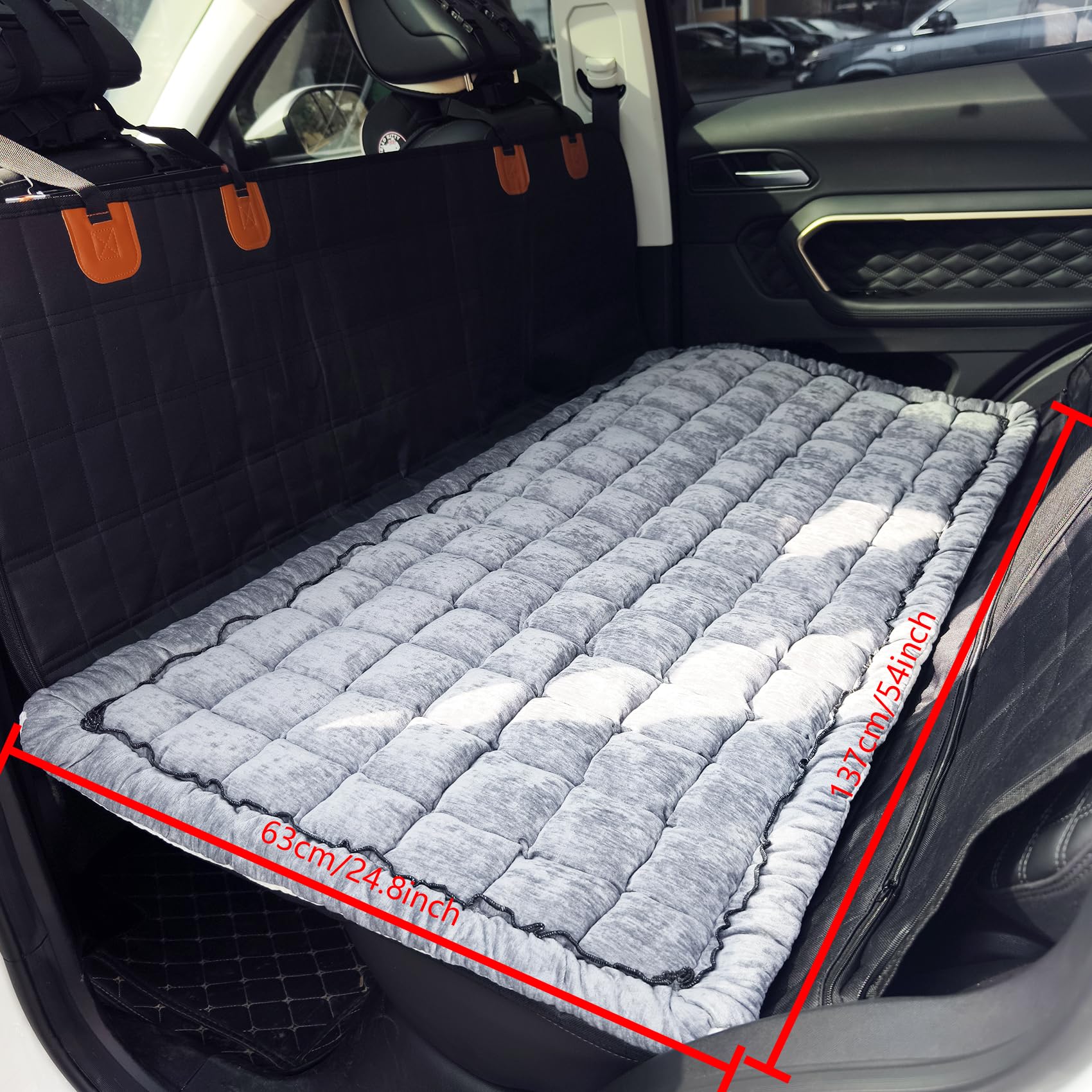 Backseat Pet Bed Mat, Truck Plaid Dog Bed for Car Back Seat, Deluxe Dog Seat Covers, Non-Slip Travel Pet Mat - Image 2