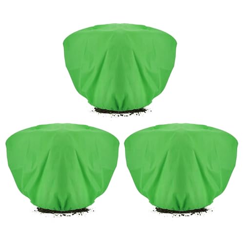 3 Pcs Plant Covers Freeze Protection - 19.6in x 39.3in Winter Shrub Plant Protection Bags, Frost Blankets Cloths with Drawstring
