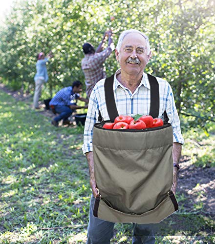 Harvest Apple Picking Bag - Waterproof 600D Fruit Storage Apron Pouch for Outdoor Orchard, Farm, Garden, Heavy Duty