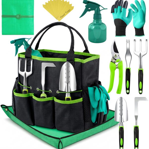 Heavy Duty Gardening Tools - Gardening Gifts for Women, Men, Mom, Dad - Durable, Ergonomic Garden Tools Set